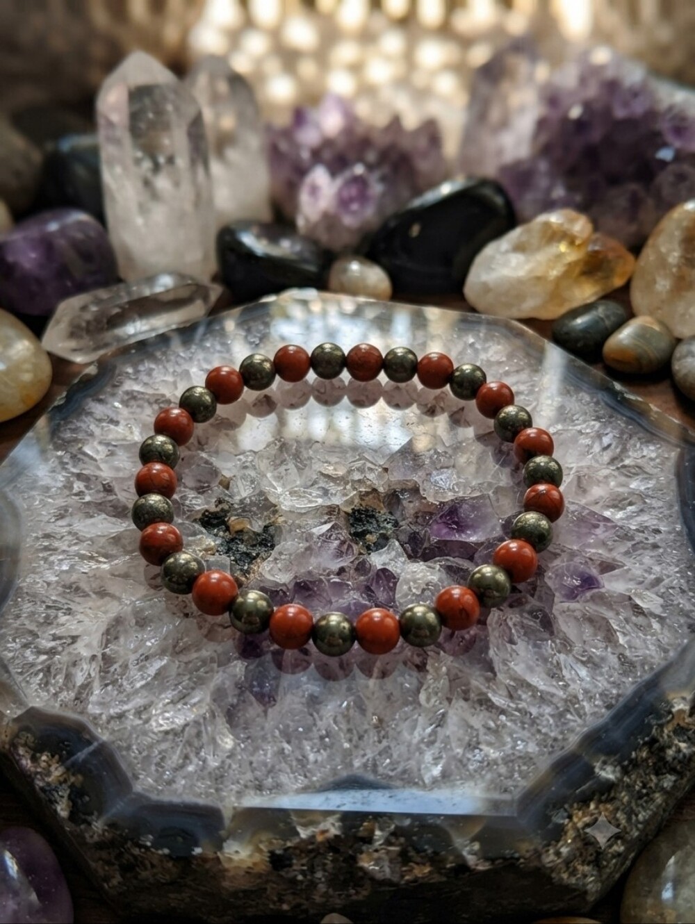 Red Jasper/Pyrite Bracelet